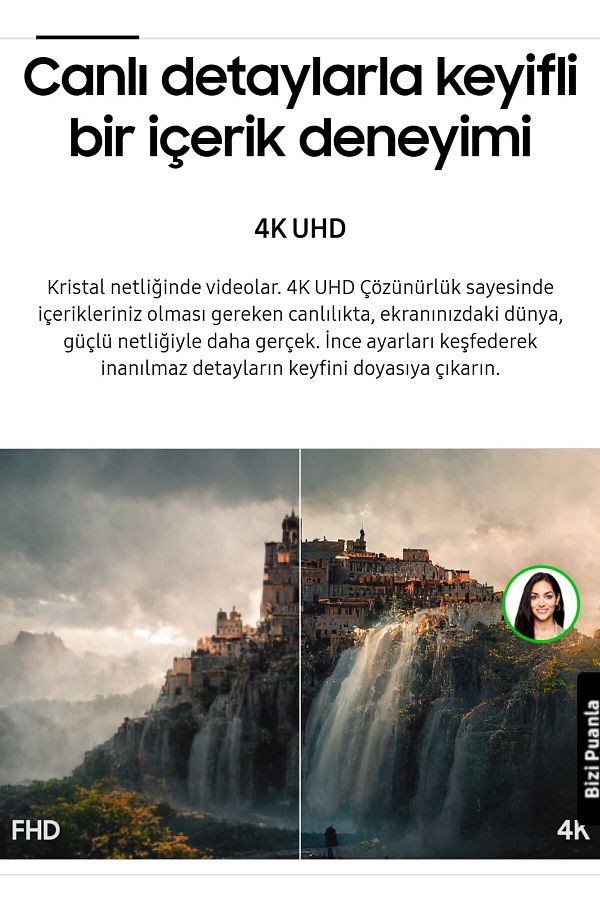 Samsung Kablosuz Wİ-Fİ, Bluetooth USB, 4K UHD (3840x2160) HDR10 SMART-Akıllı Tv Monitör 32inç 80Ekran Beyaz - Görsel 2