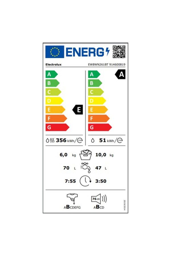 Electrolux (914600819) Ew8wn261bt Kurutmalı Camasır Makınesı - Görsel 8