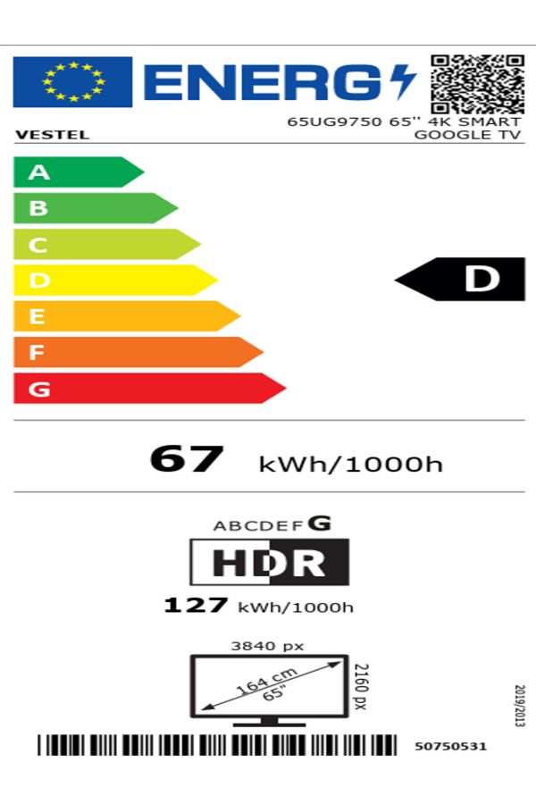 VESTEL 65UG9750 65'' 164 Ekran 4K Smart Google TV - Görsel 8