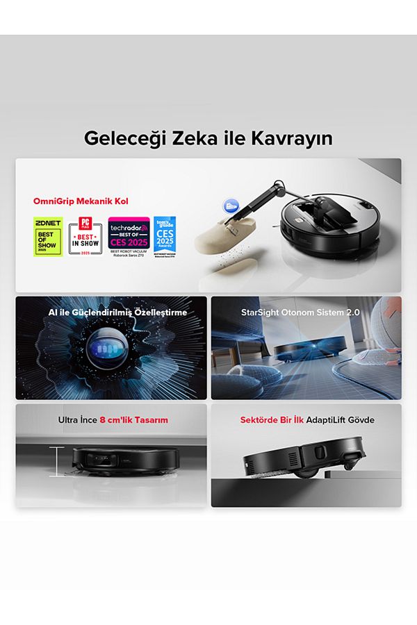 Roborock Saros Z70 Akıllı Robot Süpürge 22.000 Pa HyperForce Emiş Gücü - Görsel 10