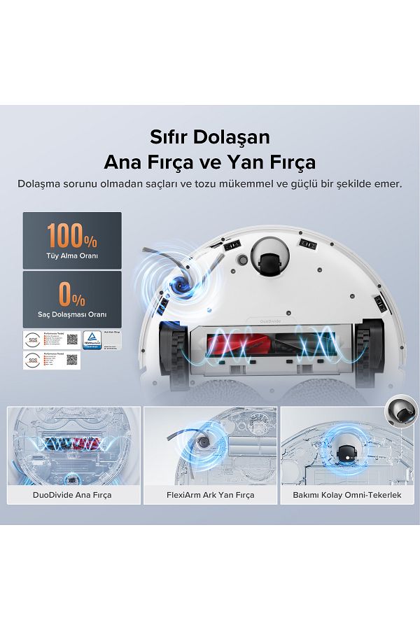 Roborock Qrevo Edge 5V1 Akıllı Robot Süpürge - Beyaz - Görsel 2