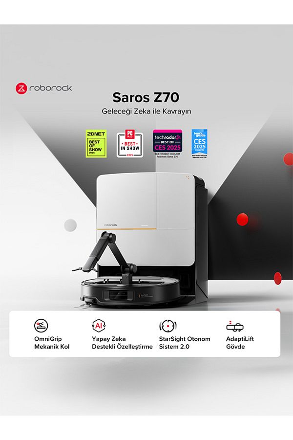 Roborock Saros Z70 Akıllı Robot Süpürge 22.000 Pa HyperForce Emiş Gücü - Görsel 11