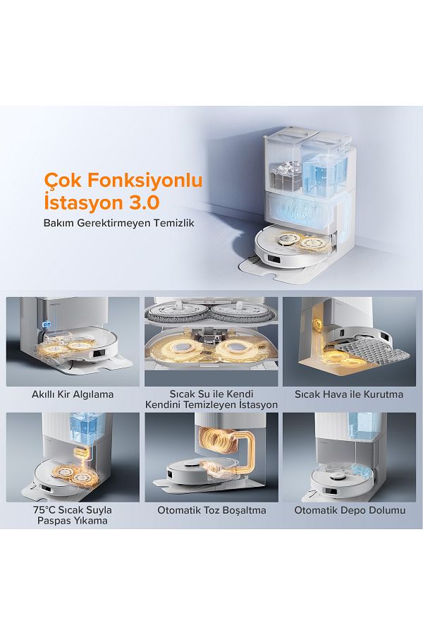 Roborock Qrevo Edge 5V1 Akıllı Robot Süpürge - Beyaz - Görsel 4