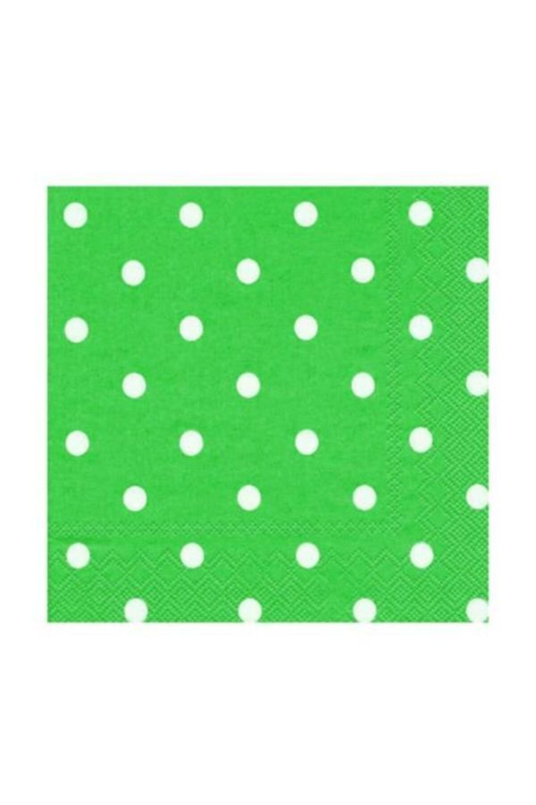 Puantiyeli Yeşil Kağıt Peçete 20 Adet 33x33 Cm_0