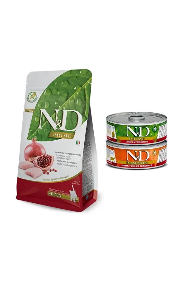 Kitten 1,5 Kg. + 2 Adet N&D Konserve Yaş Mama (80 gr.)