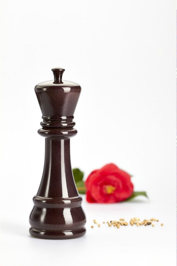 Chess Black Lacquered King Baharat Değirmeni - 230mm