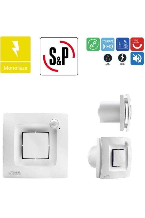 Soler Palau Silent Dual 200 Banyo Wc Sensörlü Egzoz Ortam Havalandırma Fanı Tasarruflu Agmair Sp Agm