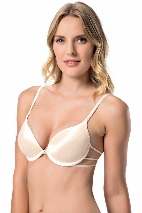 7006 Roberta (cappuccino) Desteksiz Dolgusuz Biyeli Arkası Dekolteli Soft Cup Sütyen John Lion