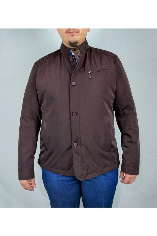 Bordo Battal Boy Klasik Ince Mevsimlik Mont Fahrettin Moda