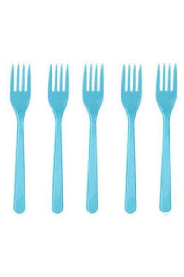 Mavi Plastik Çatal 18 cm 50 Adet