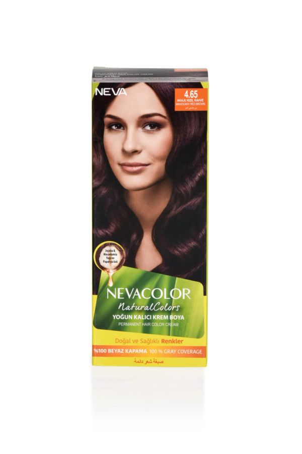 Natural Colors 4.65 Akaju Kızıl Kahve - Kalıcı Krem Saç Boyası Seti