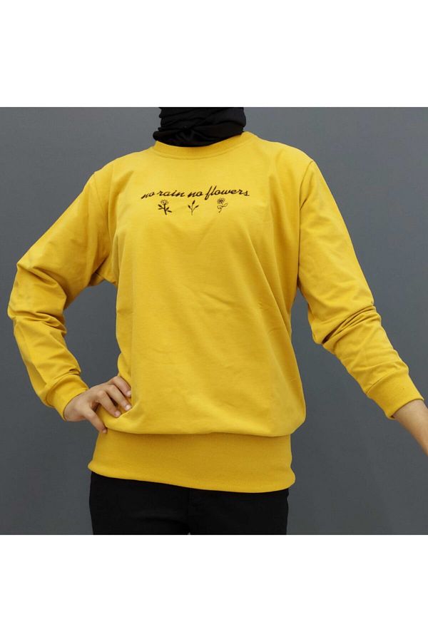 Hardal Yazılı Büyük Beden Sweatshirt