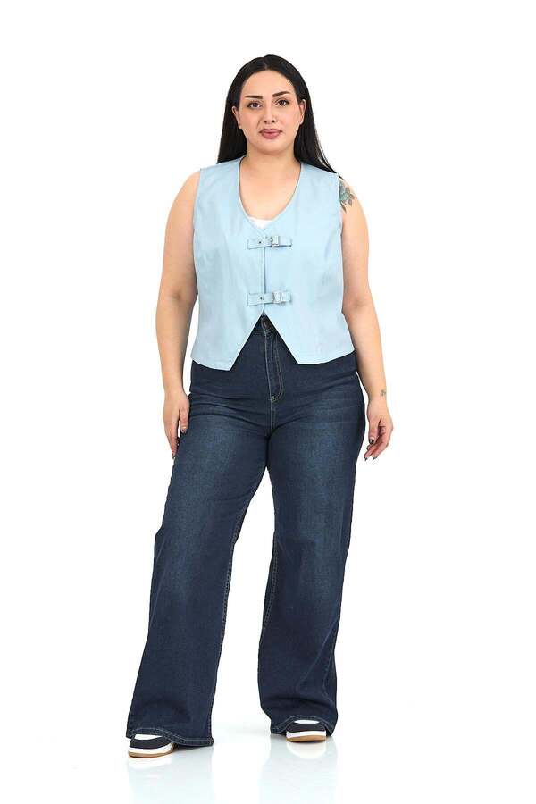Buckled Cotton Gabardine Vest — Baby Blue