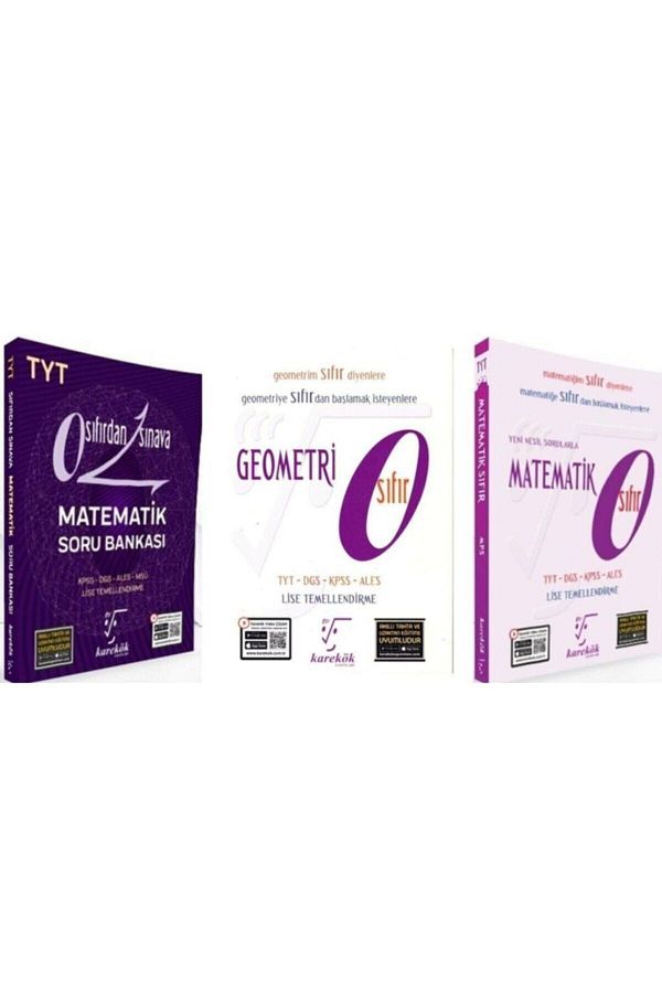 Tyt Sıfırdan Sınava Matematik Soru Bankası Geometri 0 Matematik 0 3'lü Set Yeni