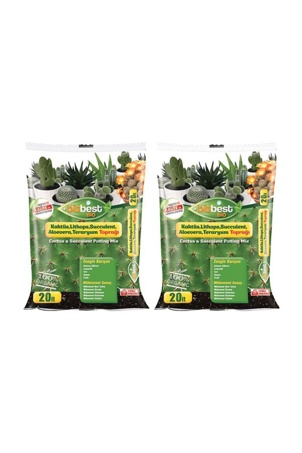 2 Li Paket Leonardit Ve Solucan Gübreli Kaktüs Toprağı 20 Lt