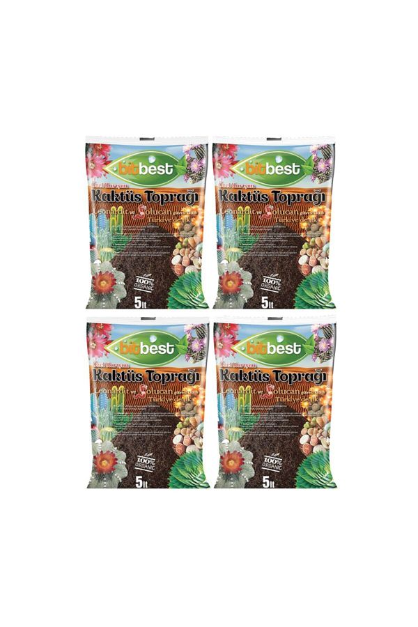 4 Lü Paket Leonardit Ve Solucan Gübreli Kaktüs Toprağı 5 Lt