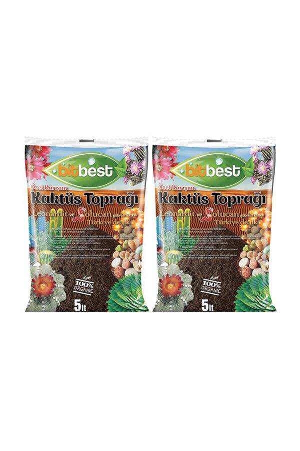 Leonardit Ve Solucan Gübreli Kaktüs Toprağı 5 L 2'li Paket