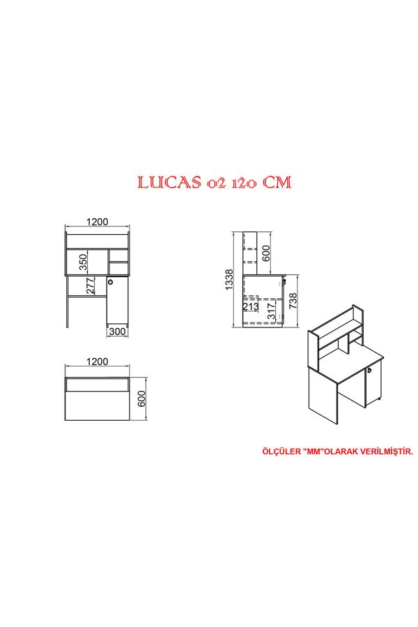 Lucas 02 120 Cm Çalışma Masası Lc03_3