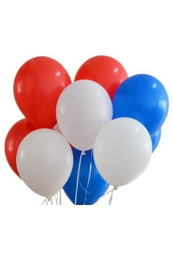 30 Adet Metalik (LACİVERT KOYU MAVİ-KIRMIZI-BEYAZ) Karışık Balon