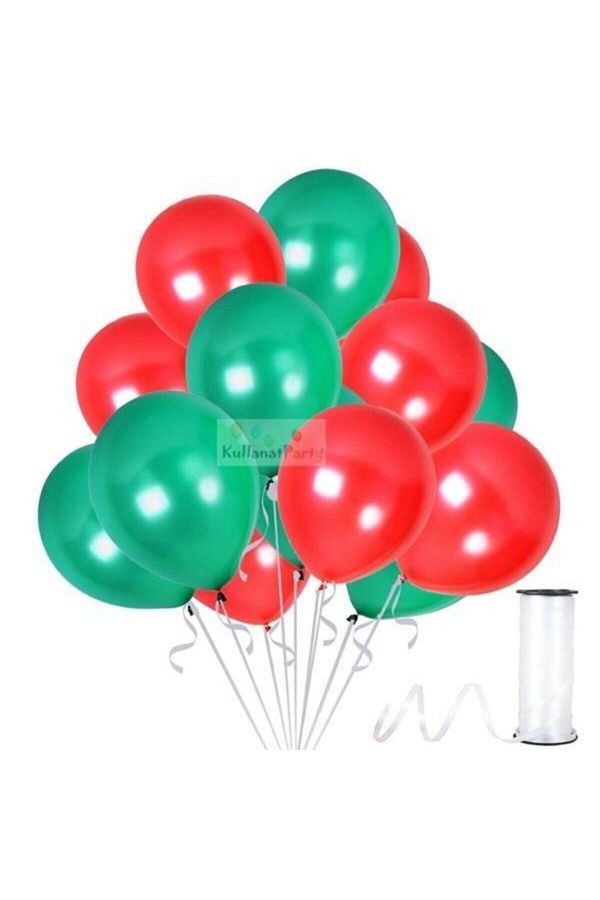 Kırmızı-yeşil Metalik Sedefli Balon 30 Adet