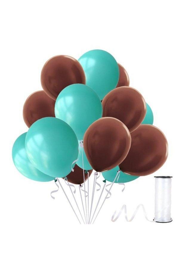 Kahverengi mint Su Yeşili Metalik Sedefli Balon 30 Ade