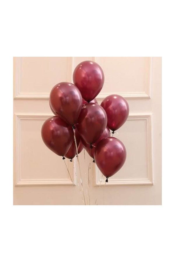 2 Adet 7'li Balon Standı Ve 14 Adet Rose Gold- Gümüş - Bordo Metalik Balon Set_3