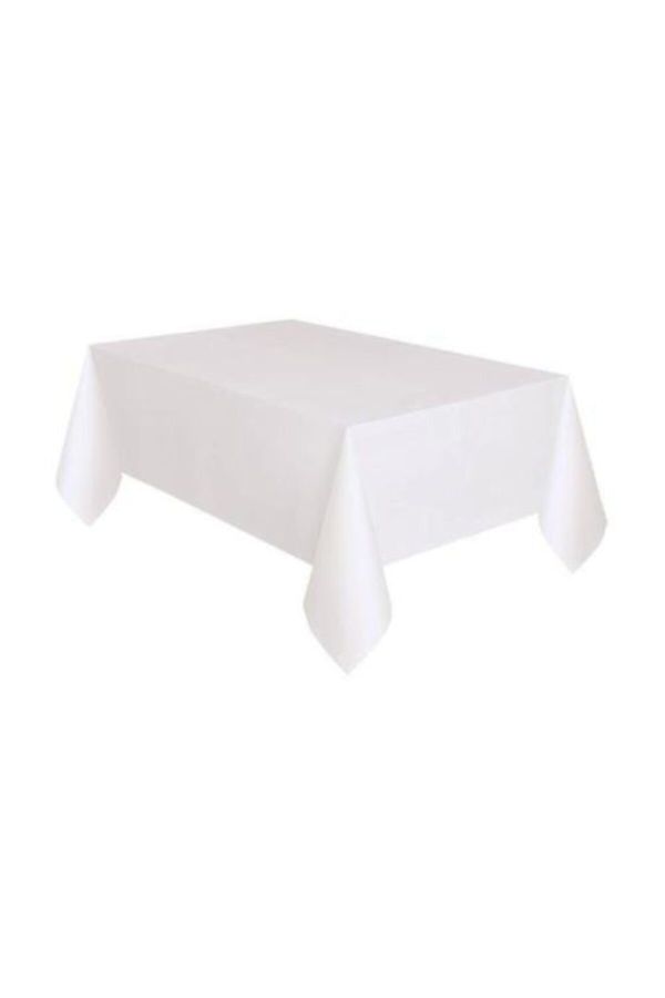 1 Adet Beyaz Plastik Masa Örtüsü