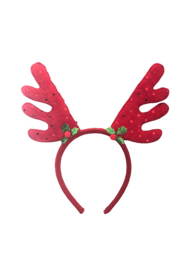Yılbaşı Kırmızı Boynuzlu Noel Taç