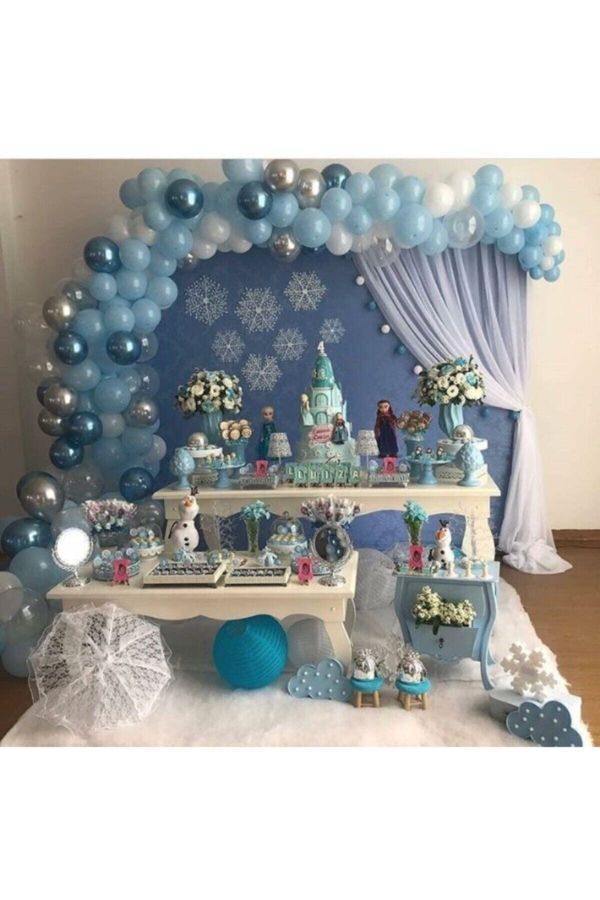 Frozen Elsa Anna Balon Zincir Seti 100 Adet Balon Elsa Anna Doğum Günü Için Balon Zincir Paketi