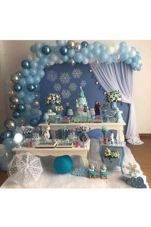 Frozen Elsa Anna Balon Zincir Seti 100 Adet Balon Elsa Anna Doğum Günü Için Balon Zincir Paketi