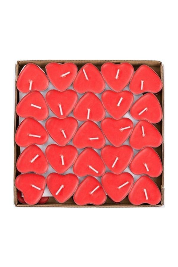 20 Adet Kırmızı Kalp Şeklinde Küçük Kalpli Tealight Mumlar
