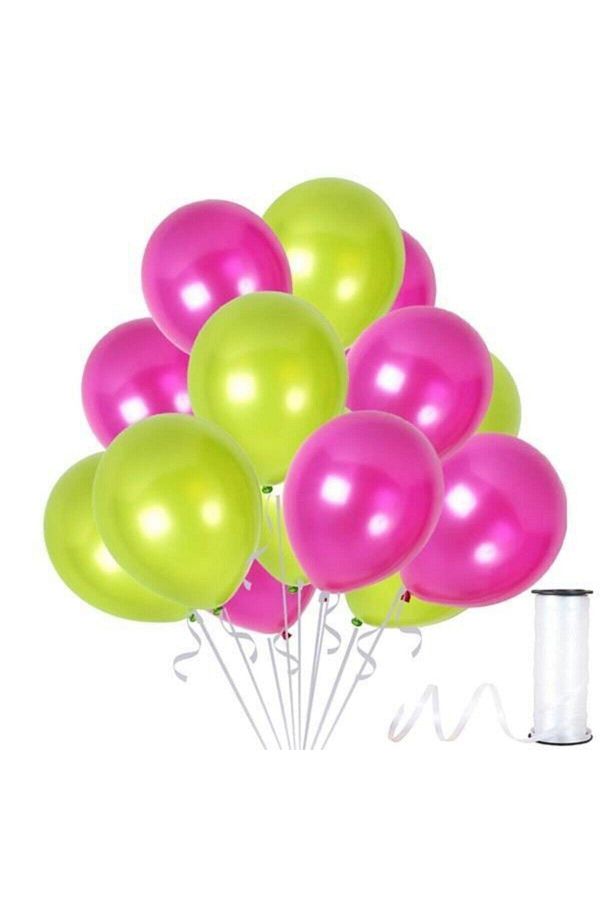 Fıstık Yeşili-fuşya Metalik Sedefli Balon 30 Adet
