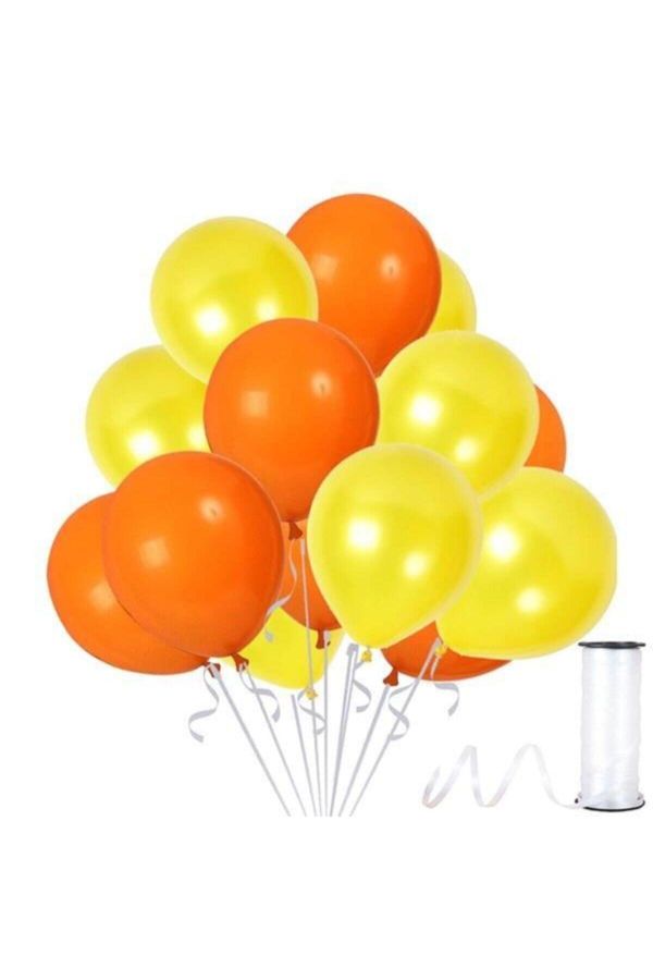 Sarı-turuncu Metalik Sedefli Balon 30 Adet