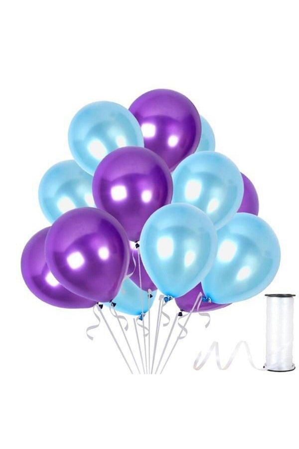 Mor-bebek Mavisi Metalik Sedefli Balon 30 Adet