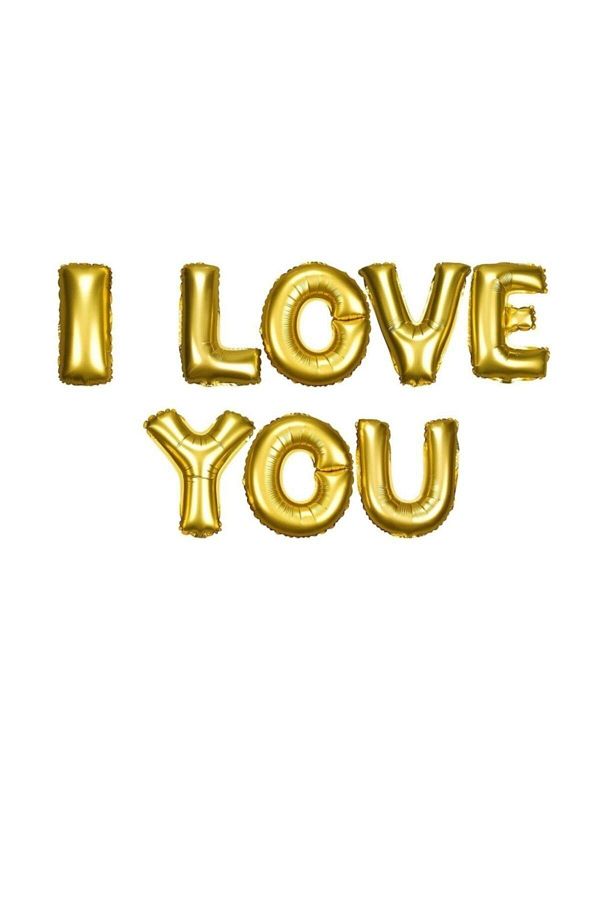 I Love You Yazılı Harf Folyo Balon 40 Cm Gold