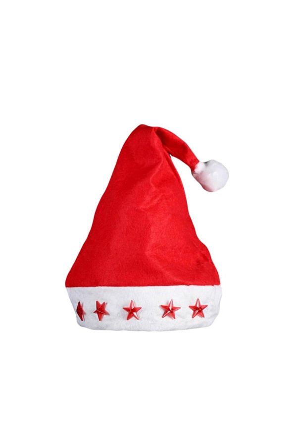 2 Adet Işıklı Noel Baba Şapkası Yıldız Işıklı Parti Dolabı