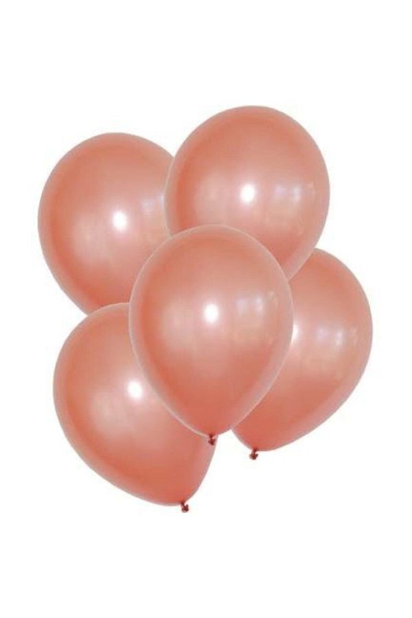 2 Adet 7'li Balon Standı Ve 14 Adet Rose Gold- Gümüş - Bordo Metalik Balon Set_1