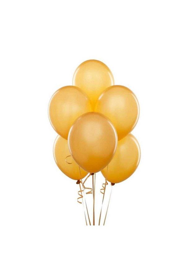 Altın Gold Renk Metalik Balon 10 Adet ( 10'lu Paket)