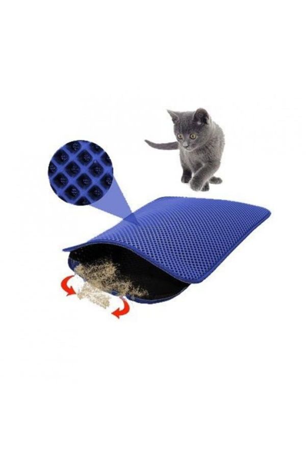 Kedi Elekli Paspas Mavi Tuvalet Önü Paspası