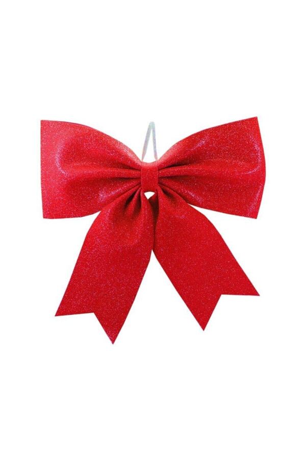 1 Adet Yılbaşı Kırmızı Fiyonk Süs 20 cm