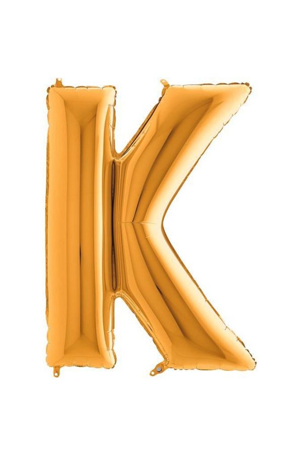 K Harf Gold Renk Folyo Balon 100 Cm