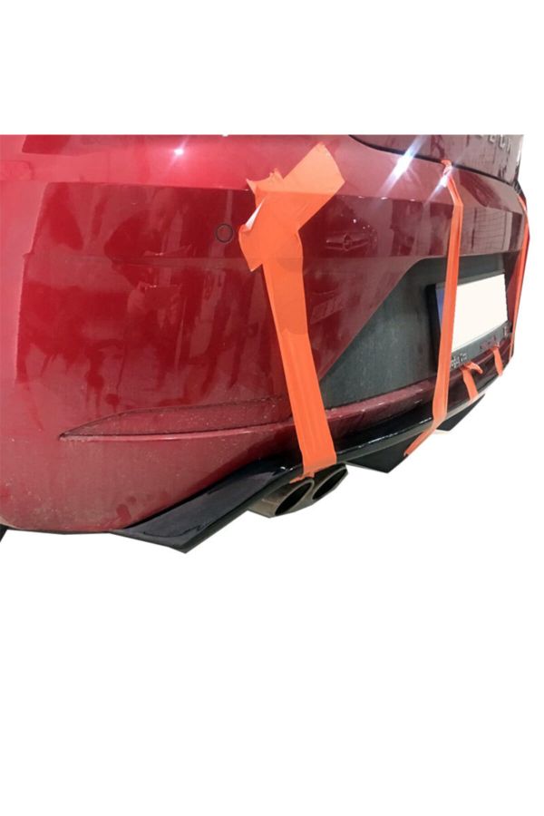 Seat Leon (2017-2019) Soldan Çift Çıkış Arka Tampon Eki - Difüzör (plastik)