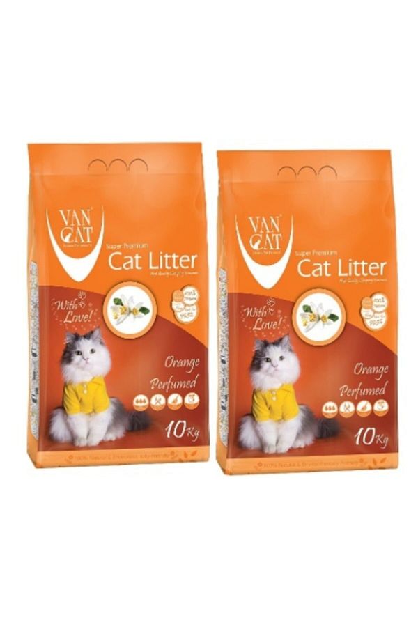 Van Cat Portakal Kokulu Ince Taneli Kedi Kumu 10 kg x2 Adet Toplam 20 kg