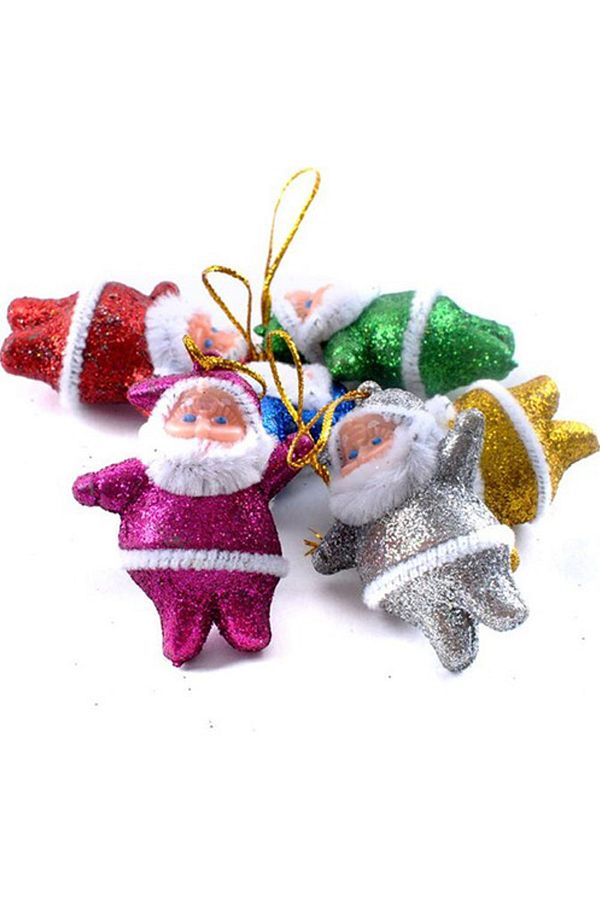 Yılbaşı Çam Ağacı Renkli Noel Baba Süs 6'lı
