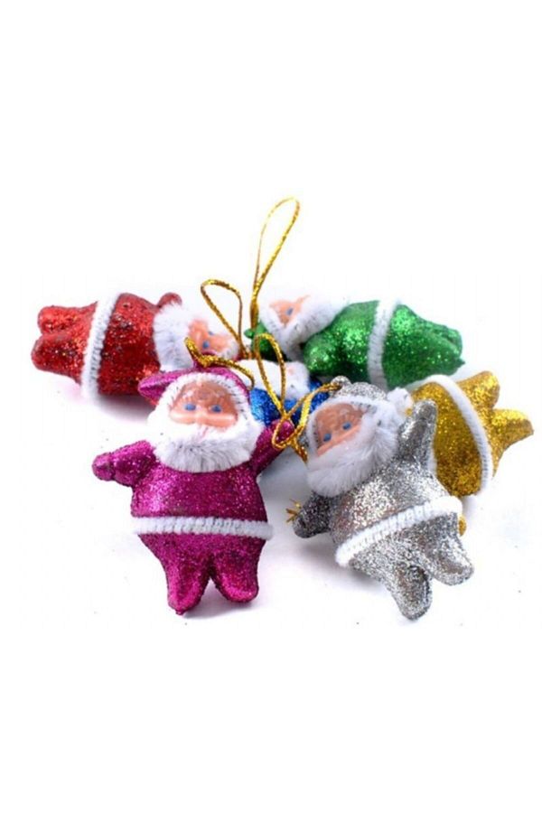 Yılbaşı Karışık Renkli Noel Baba Figürü 6 Lı
