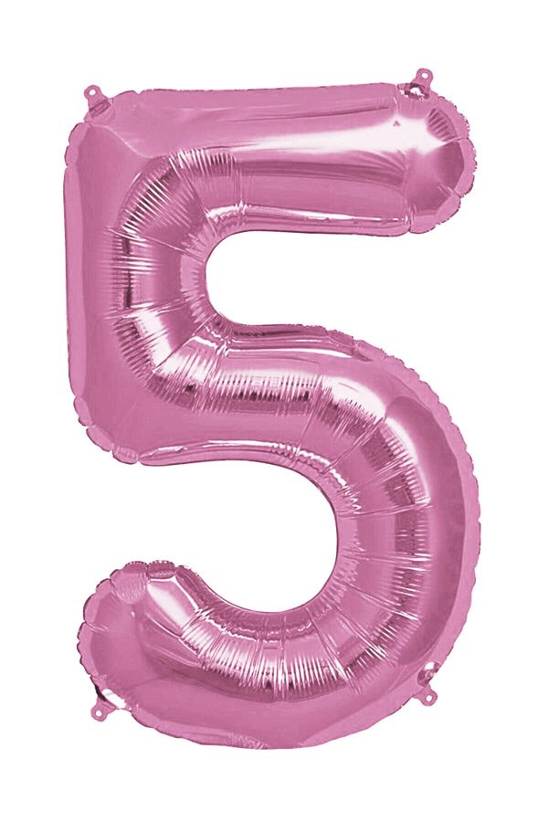 76 Cm Açık Pembe Büyük Folyo 5 Rakam Balon 40inc