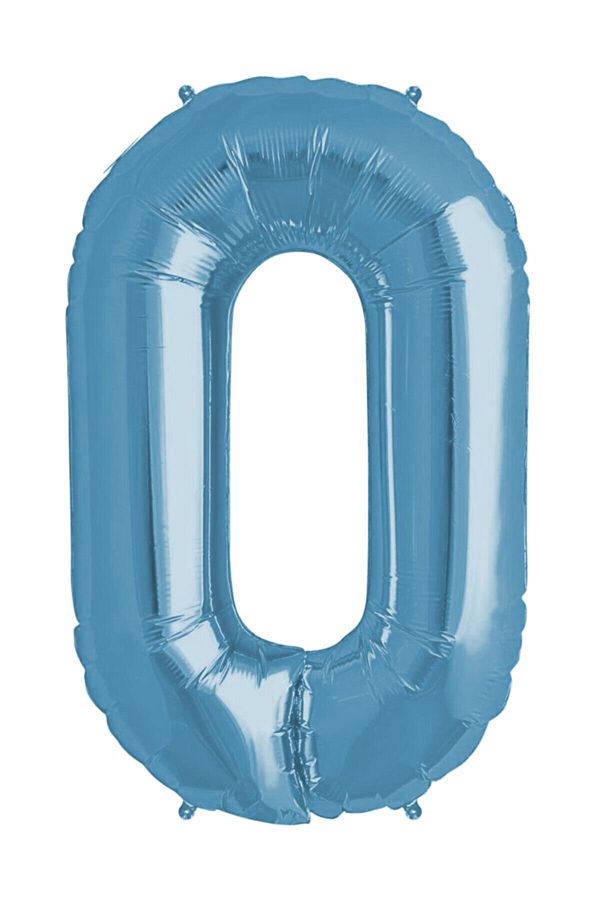 76 Cm Açık Mavi Büyük Folyo 0 Rakam Balon 40inc