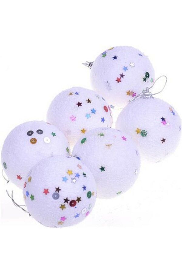 Yılbaşı 6 Adet Köpük Snow Cici Top 6 Cm