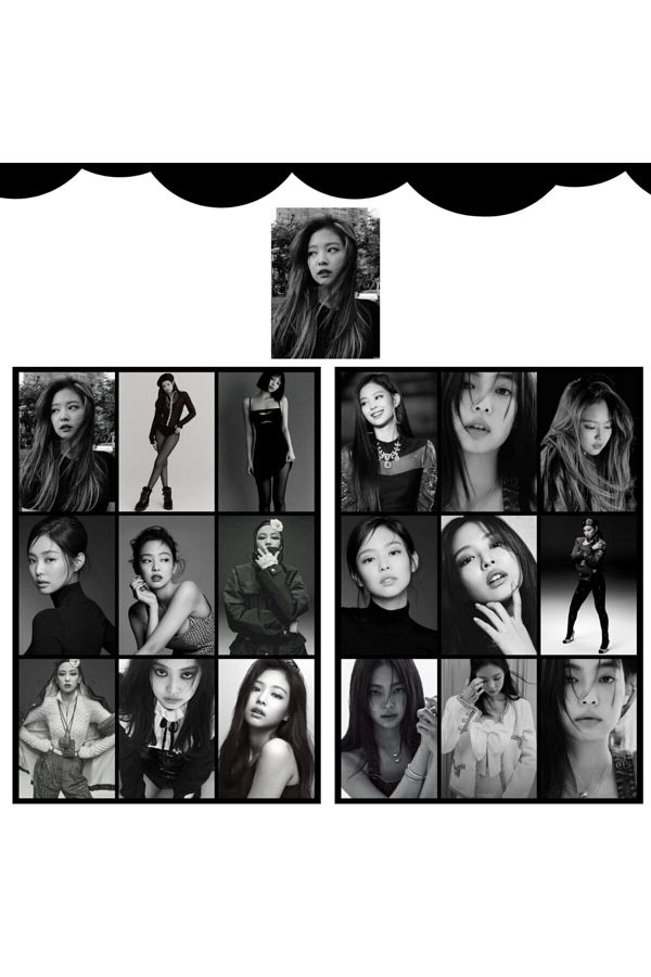 Blackpınk Jennie '' Black And White '' Fotokart Seti