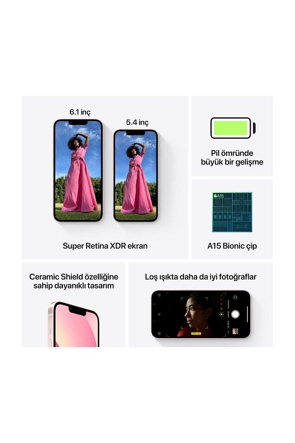 Apple iPhone 13 512 GB Pembe Cep Telefonu (Apple Türkiye Garantili) - Görsel 8